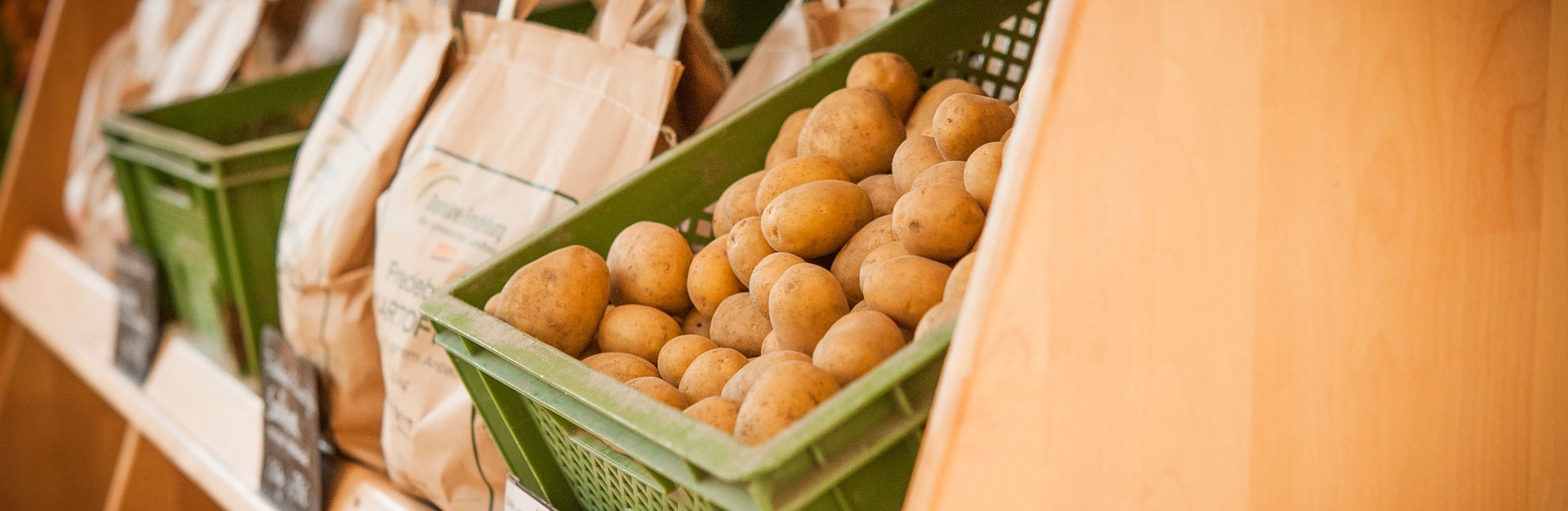 Hofladen mit Kartoffeln aus eigenem Anbau, © Nicole Franke/HLMS