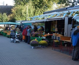 Geesthachter Wochenmarkt mit feldfrischen Produkten aus der Region., © Tourist-Information Geesthacht